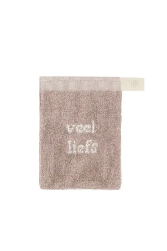 Zusss Zusss | set van 2 washandjesveel liefs leem/off white