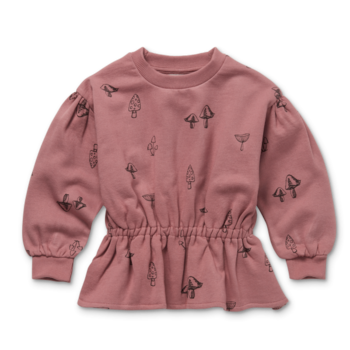 Sproet&Sprout Sproet&Sprout | Sweatshirt peplum mushrooms misty rose