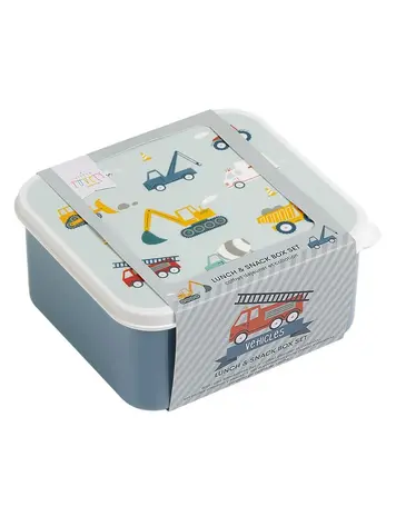 Little Lovely Company Little Lovely Company | Lunch & snack box set | Voertuigen
