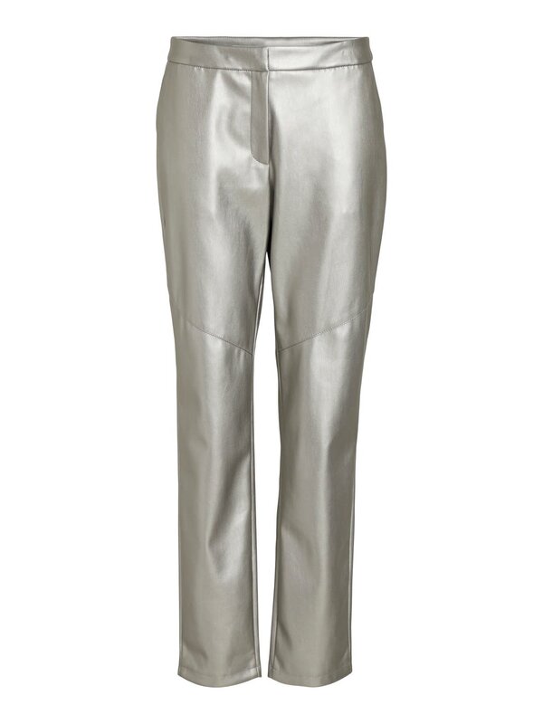 Vila Vila | Pu coated broek zilver