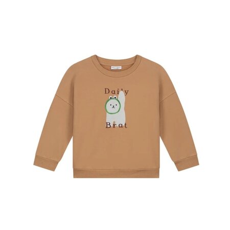 Daily Brat Daily Brat | Sweater cosy cat leafy brown