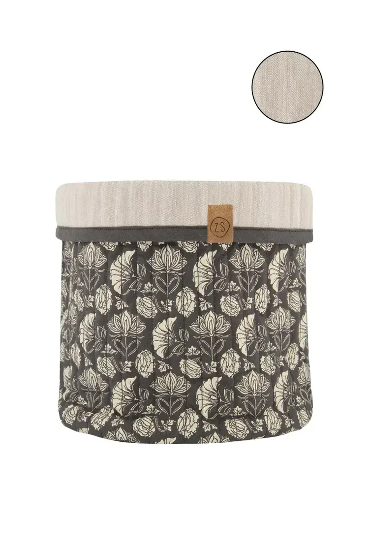 Zusss Zusss | Opbergmand gewatteerd S peper en zout/antracietgrijs