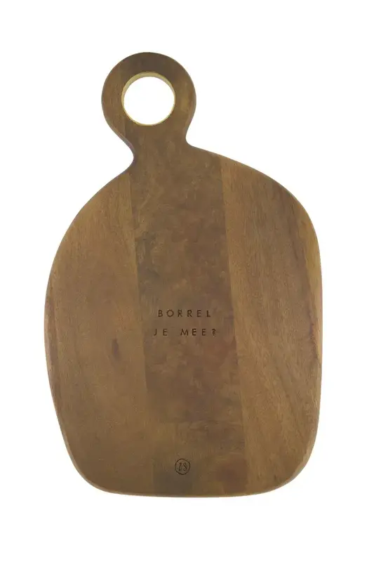 Zusss Zusss | Serveerplank hout borrel je mee 39,5 x 25 cm donkerbruin