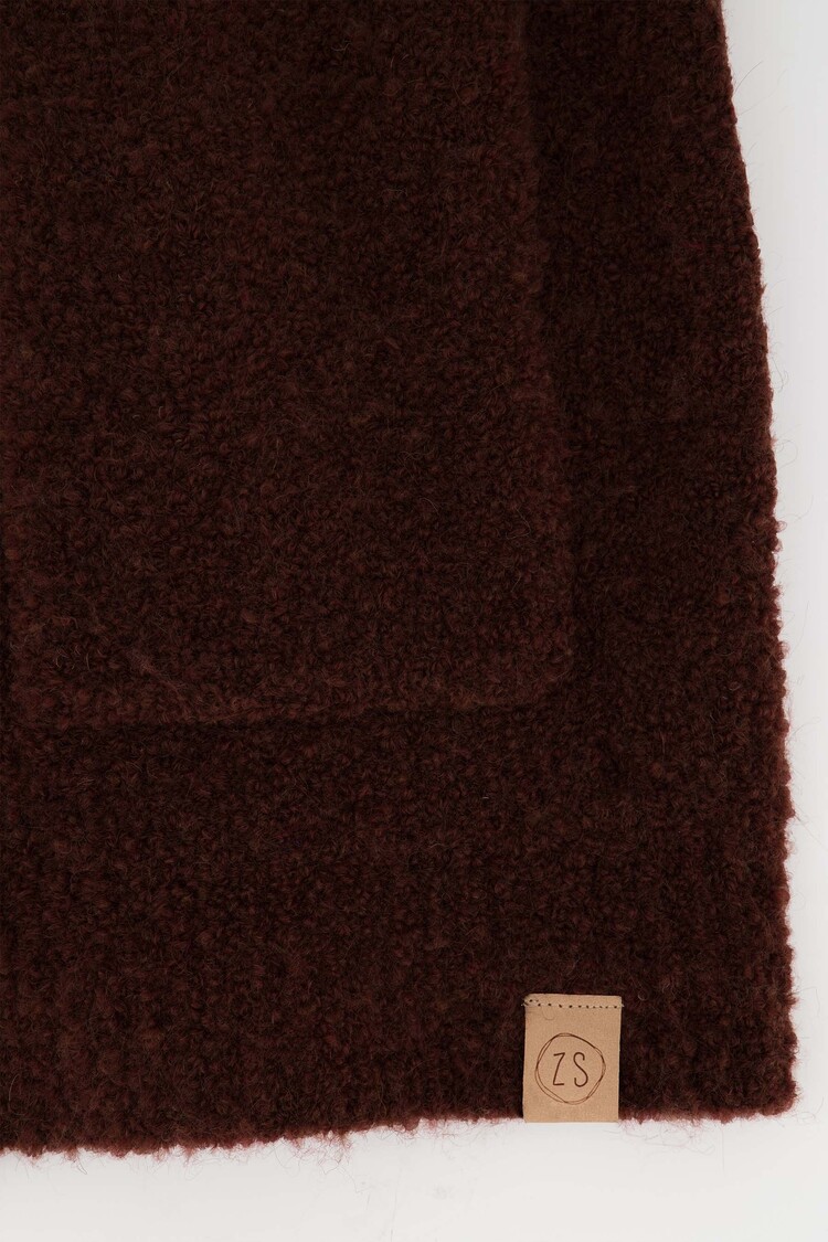 Zusss Zusss | Gebreid vest chocoladebruin