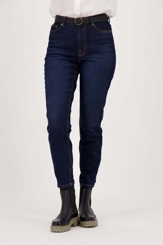 Zusss Zusss | Trendy mom jeans donkerblauw