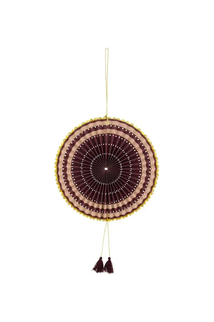 Zusss Zusss | Papieren waaier poederroze/roestbruin