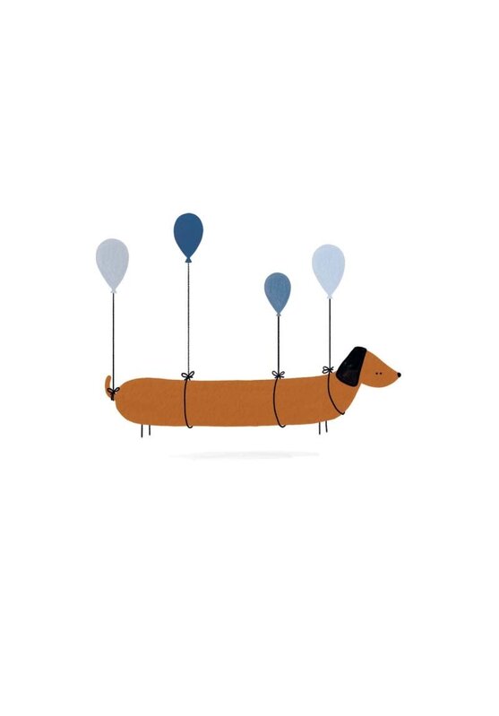 Klein Liefs Klein Liefs | Wenskaart hond ballonnen