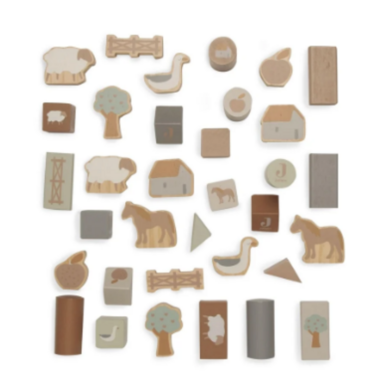 Jollein Jollein | Houten blokken set farm