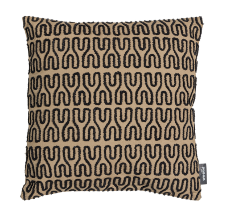 WOOOD. Woood | Kussen Alvar chenille zwart 45cm