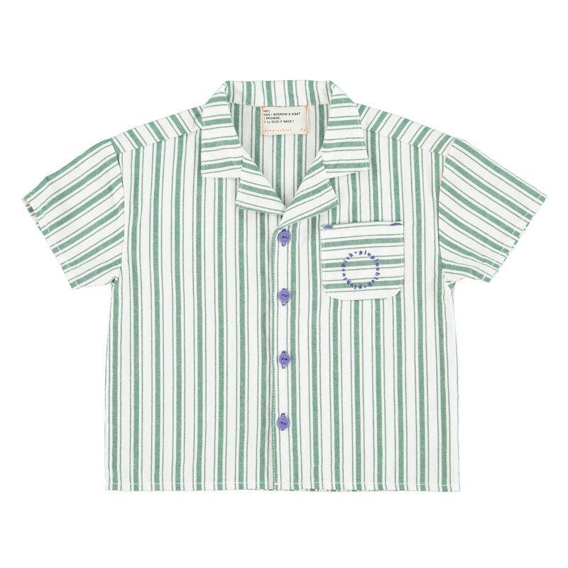 Piupiuchick Piupiuchick | Shirt hawaiian white green stripes
