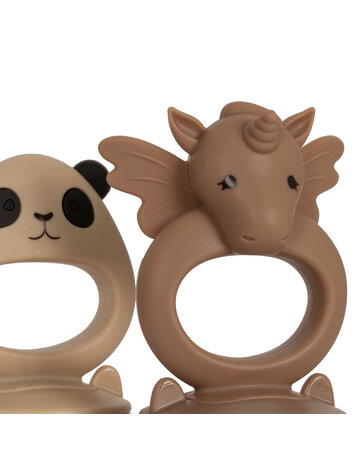 Konges Sløjd Konges Sløjd | Voedingsspeen fruit siliconen eenhoorn en panda