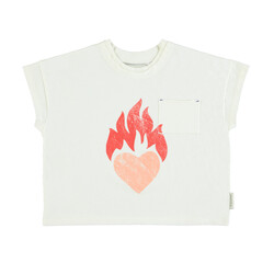 Piupiuchick Piupiuchick | Tshirt ecru heart print
