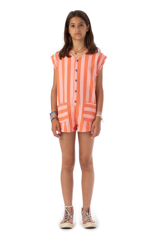 Piupiuchick Piupiuchick | Jumpsuit orange pink stripes