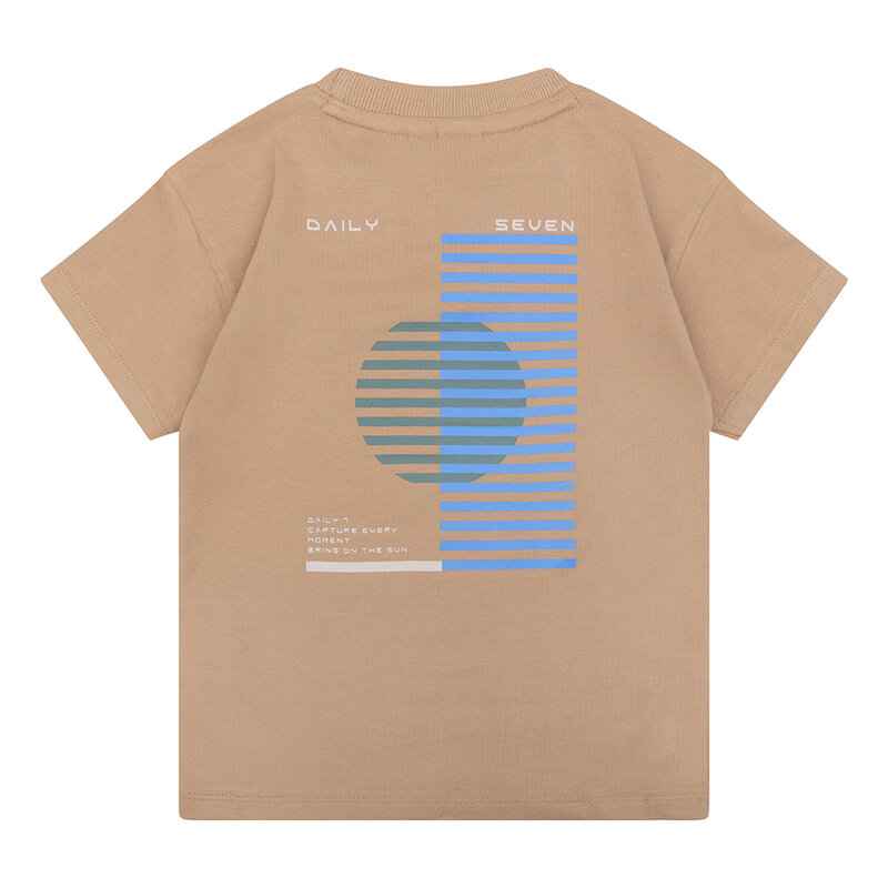 Daily7 Daily7 | Tshirt printed square camel sand
