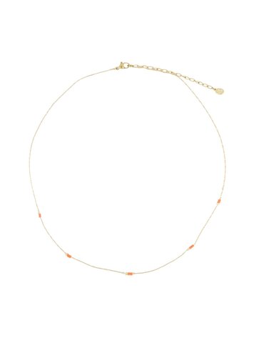 Zusss Zusss | Ketting met kraaltjes koraalroze/goud