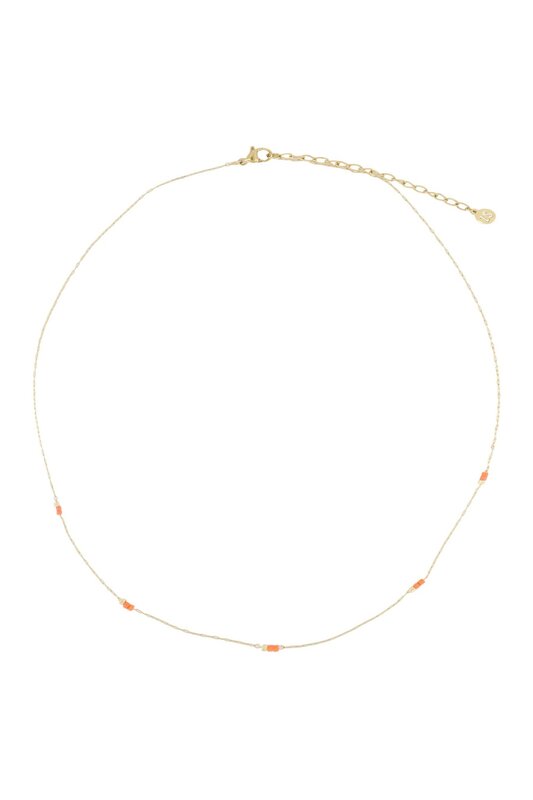 Zusss Zusss | Ketting met kraaltjes koraalroze/goud