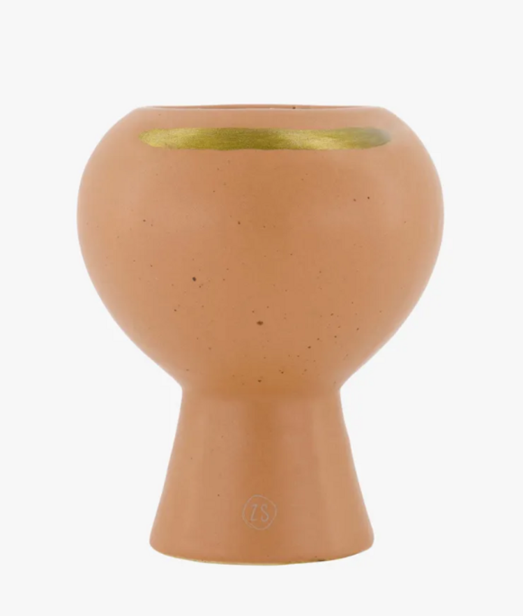 Zusss Zusss | Geurkaars met gouden streep poederroze