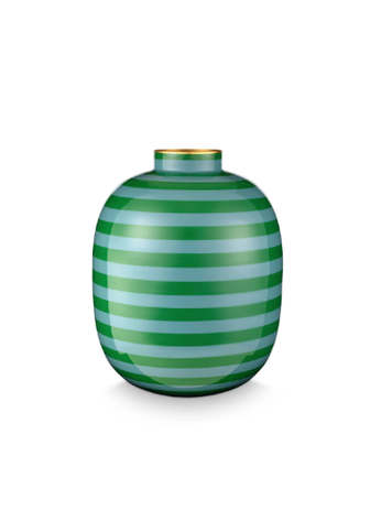 Pip Home Pip Home | Vaas strepen groen 32cm