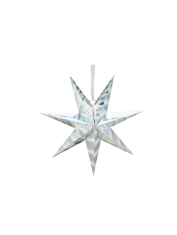 vtwonen vtwonen | Kerstster papier zilver regenboog 48cm