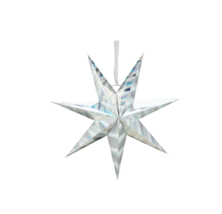 vtwonen vtwonen | Kerstster papier zilver regenboog 48cm