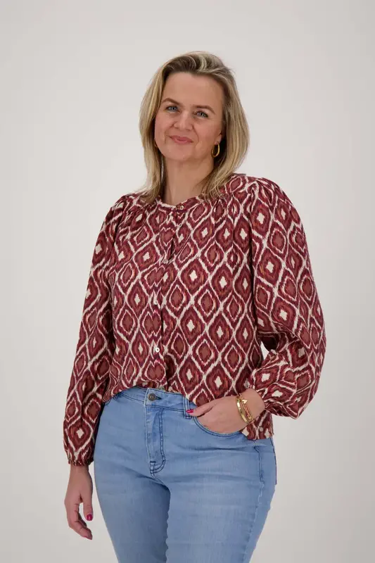 Zusss Zusss | Blouse met ikat print zand