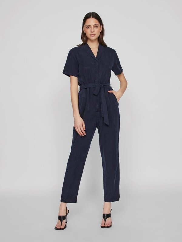 Vila Vila | Jumpsuit Listi donkerblauw