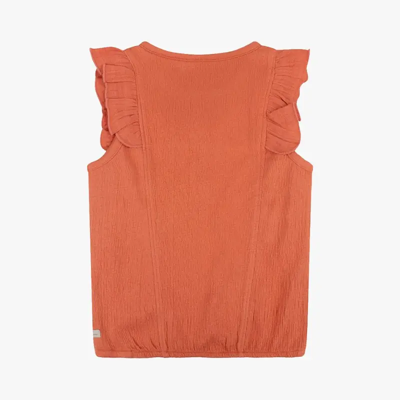 Daily7 Daily7 | Top Organic Singlet Ruffle Structure  Peach