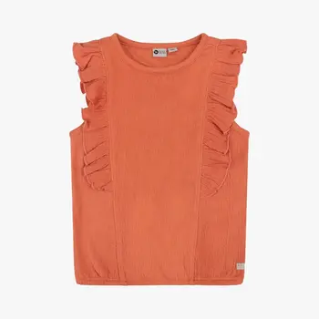 Daily7 Daily7 | Top Organic Singlet Ruffle Structure  Peach