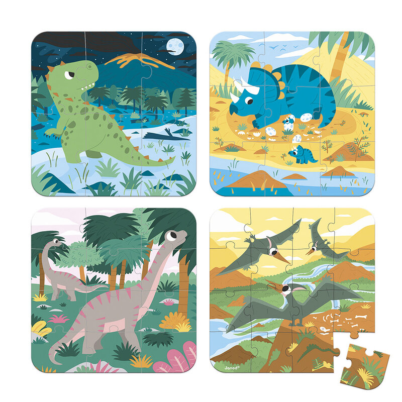 Janod Janod | 4 puzzels dinosaurus