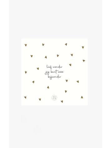 Zusss Zusss | Servetten rechthoek lief wonder hartje wit