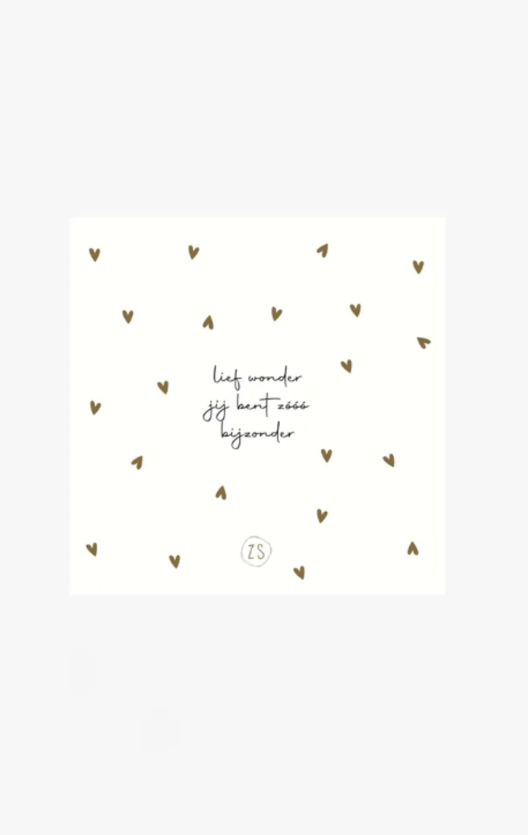 Zusss Zusss | Servetten rechthoek lief wonder hartje wit