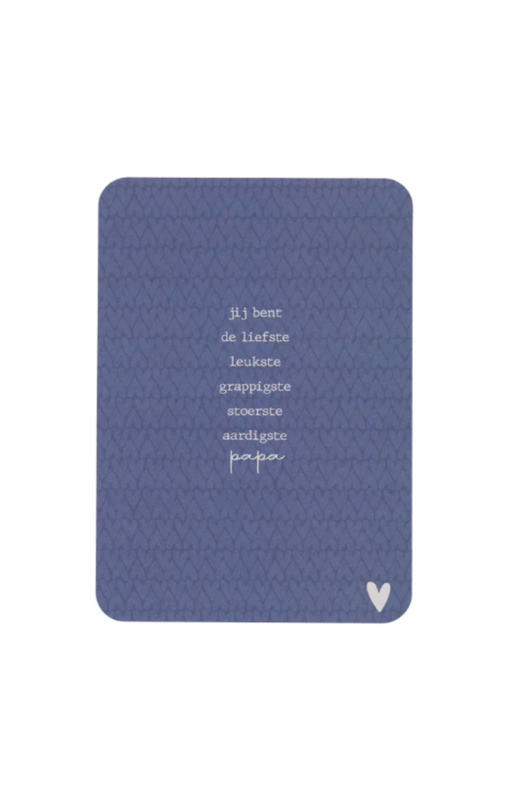 Zusss Zusss | Kaart liefste papa blauw ronde hoeken