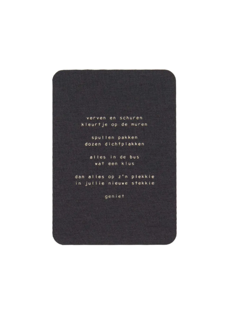 Zusss Zusss | Kaart nieuw stekkie antracietgrijs ronde hoeken