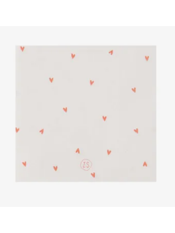 Zusss Zusss |Servetten hartjes 12,5x12,5 cm wit