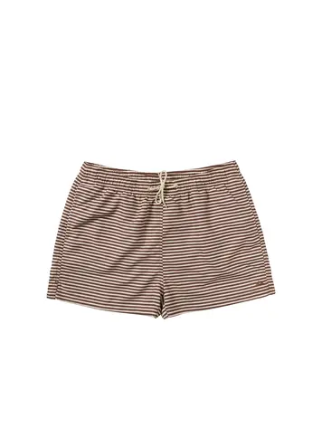 Salted Stories Salted Stories | Zwemshort UV Rib Stripe Stan Men carob brown