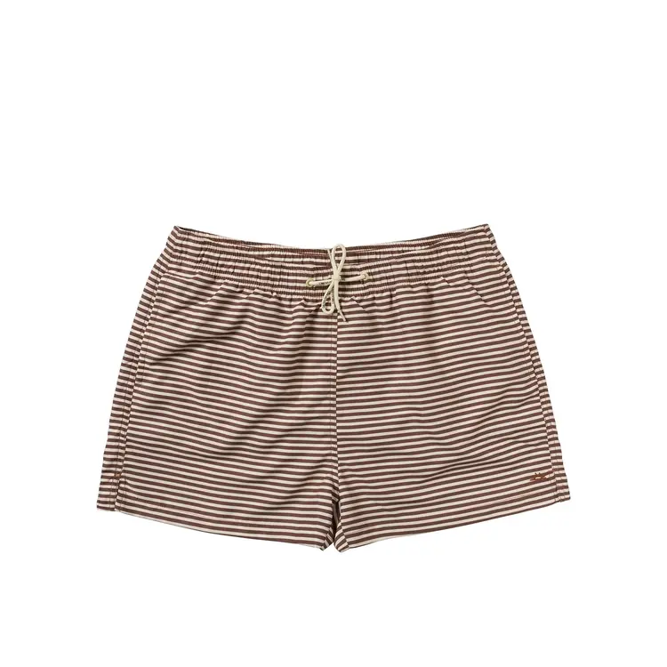 Salted Stories Salted Stories | Zwemshort UV Rib Stripe Stan Men carob brown