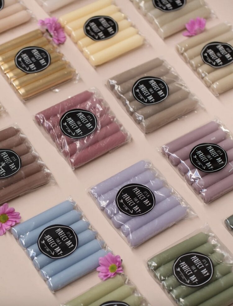 Rustik Lys Rustiklys | Korte dinerkaarsjes Brique (6st)