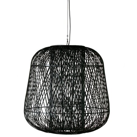 Woood Woood | Moza hanglamp bamboe zwart 100x100cm