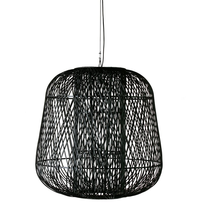 Woood Woood | Moza hanglamp bamboe zwart 100x100cm