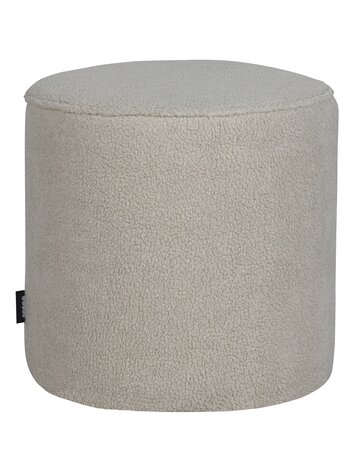 WOOOD. Woood | Sara poef hoog teddy offwhite 46xØ46cm