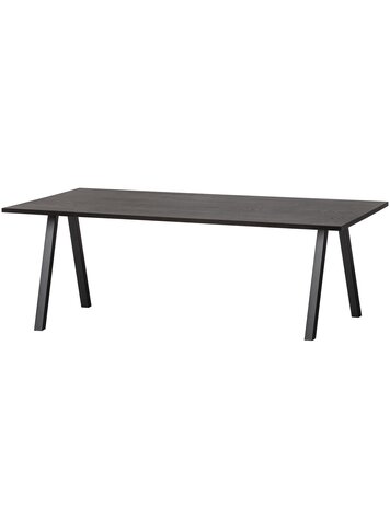 WOOOD. Woood | Tablo tafel eiken zwart 200 cm met 2-standen poot