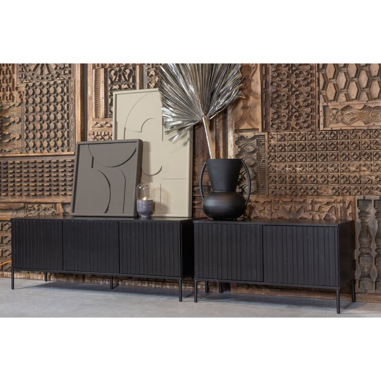 WOOOD. Woood | New Gravure tv meubel 150 cm zwart