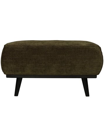 WOOOD BePureHome | Hocker Statement platte brede rib warm groen