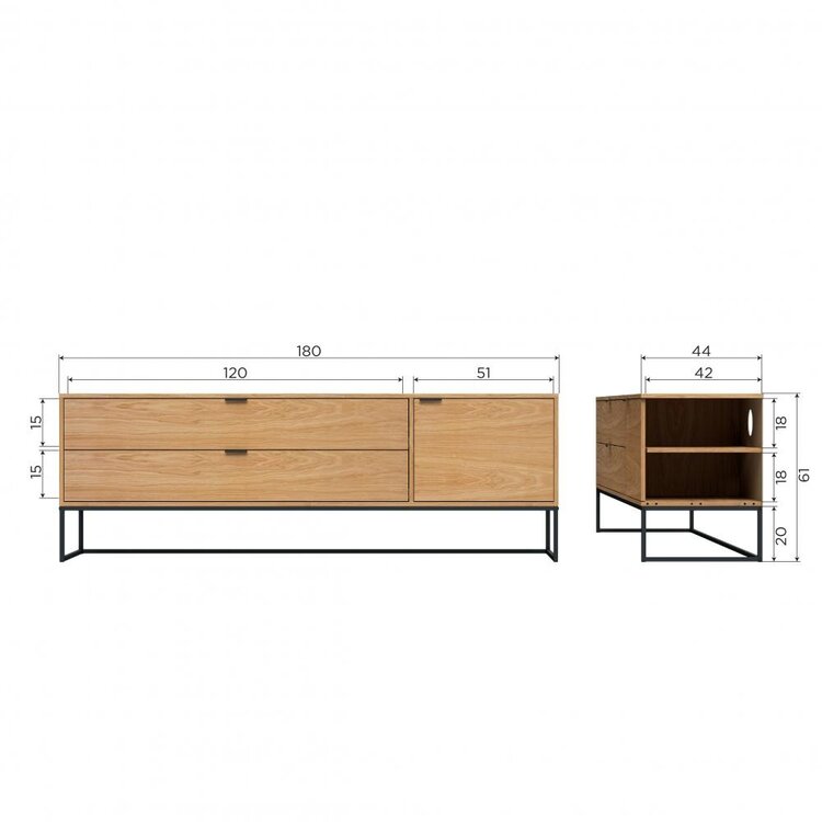 WOOOD. Woood | TV meubel Silas eiken decor 180cm