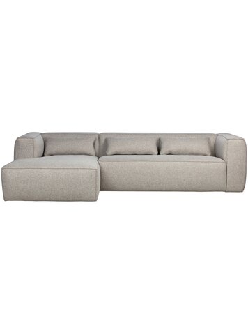 WOOOD. Woood | Bean hoekbank links incl. kussens lichtgrijs gemeleerd