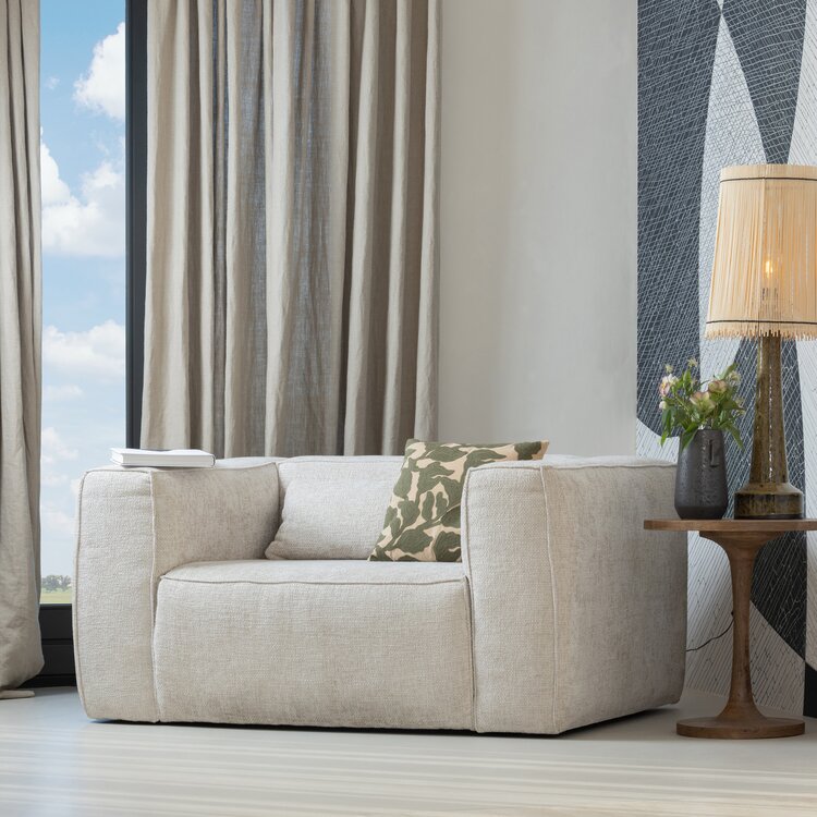 WOOOD. Woood | Bean fauteuil grove melange stof naturel