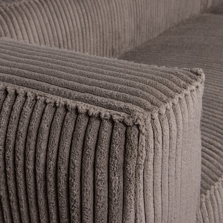 WOOOD. Woood | Bean hoekbank rechts grove ribstof mud