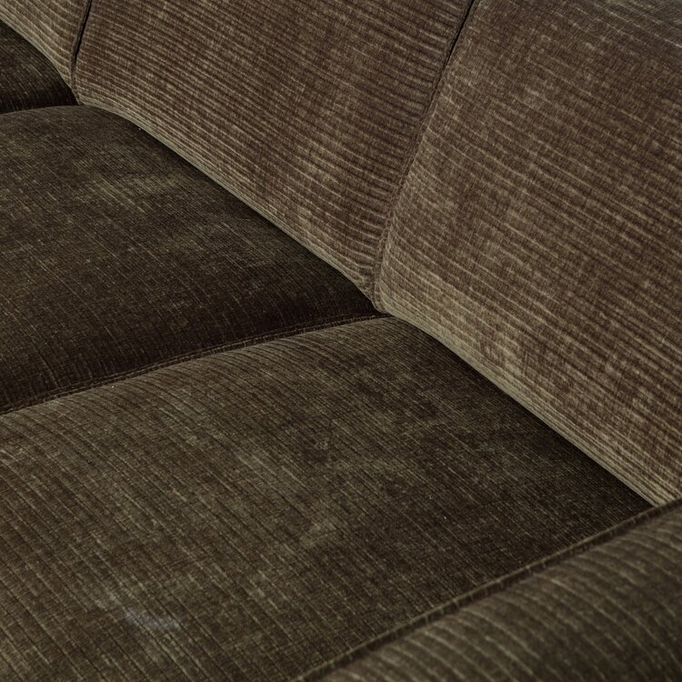 WOOOD BePureHome | 4-zits bank Statement platte brede rib warm groen 280cm