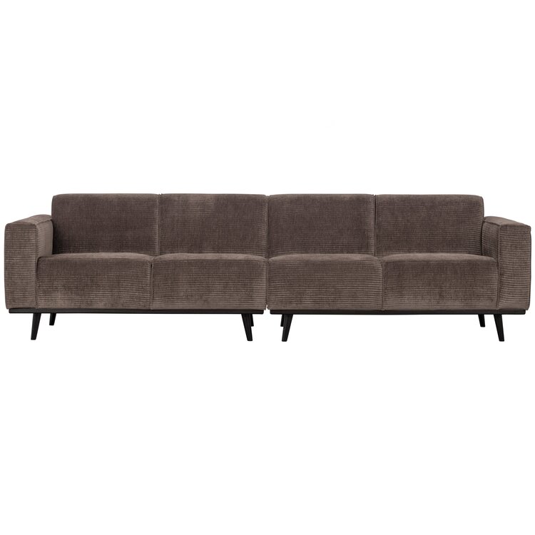 WOOOD BePureHome | 4-zits bank Statement platte brede rib taupe 280cm