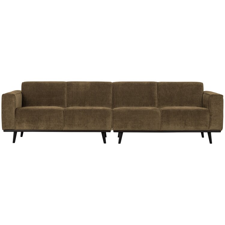 WOOOD BePureHome | 4-zits bank Statement platte brede rib rock 280cm